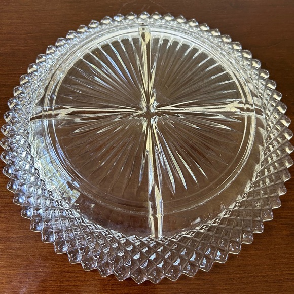 Miss American Divided Clear Glass Plate by Anchor Hocking Relish Dish Condiment - Picture 11 of 11